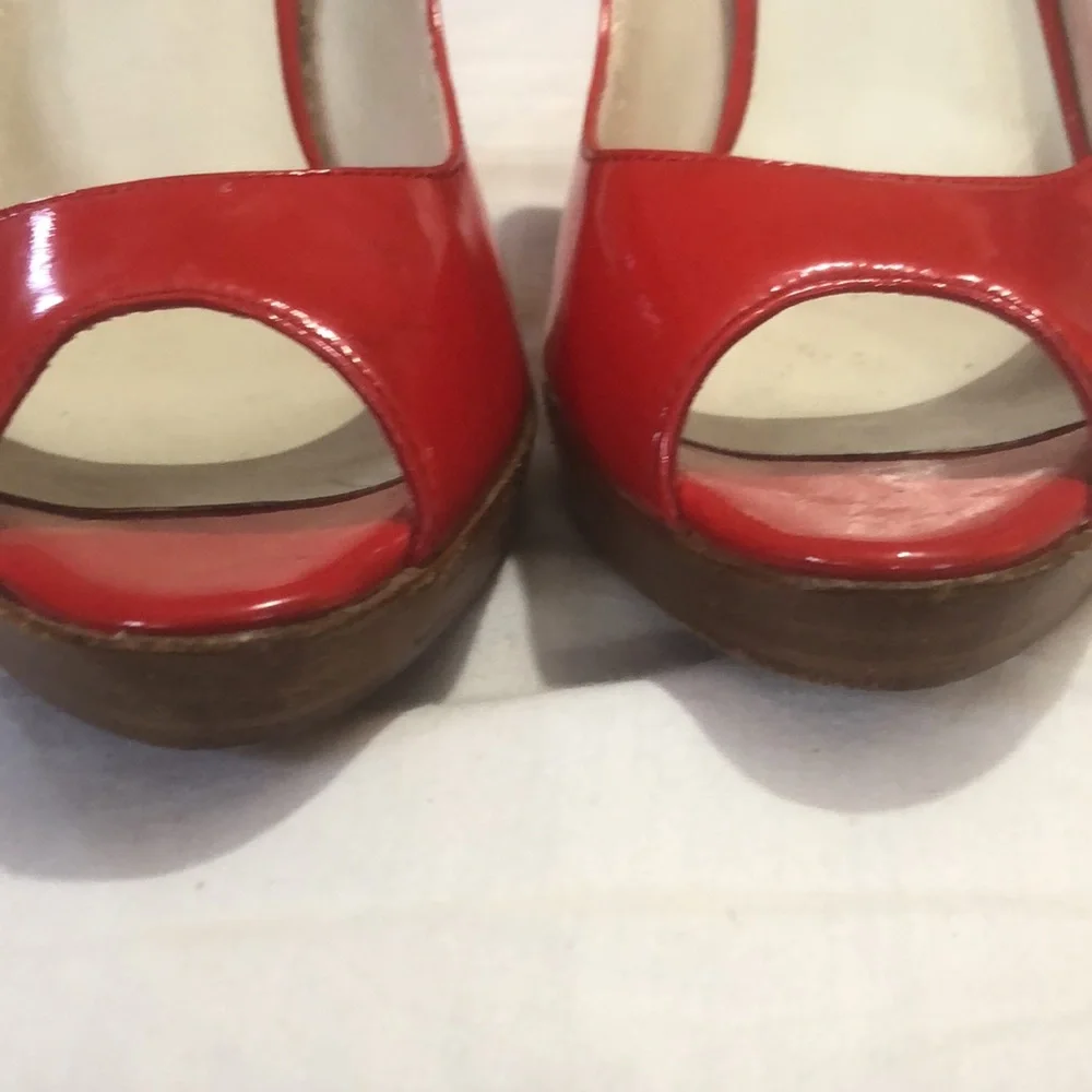Steve Madden Red genuine leather open toe heels size 7M